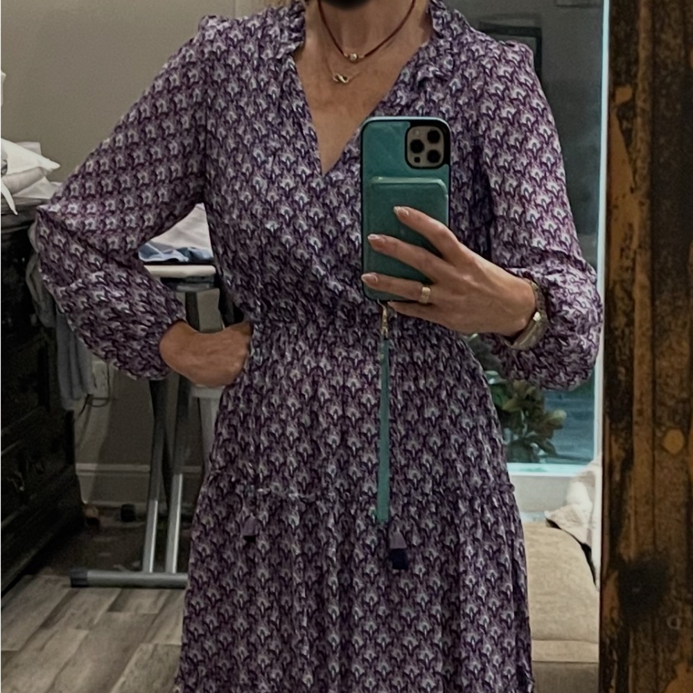 Cute Mini Purple Patterned Dress - Picture 3 of 6
